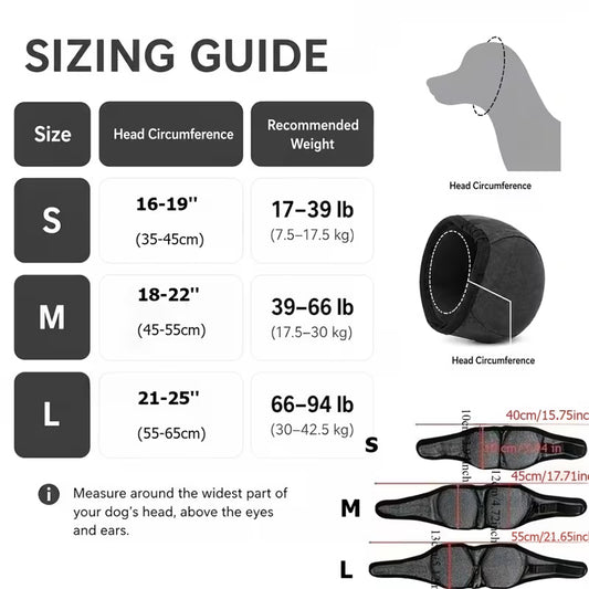 Dog Ear Muffs – Anti-Anxiety & Noise Reducing Calming Hood for Dogs