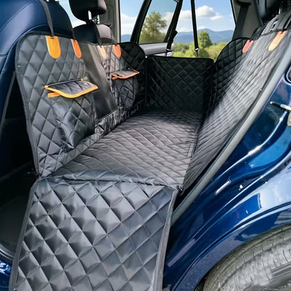 Waterproof Dog Car Seat Cover – Full Coverage Hammock with Storage Pockets