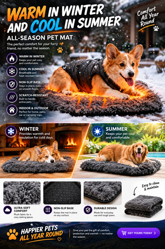 All-Season Pet Comfort Mat – Warm in Winter, Cool in Summer